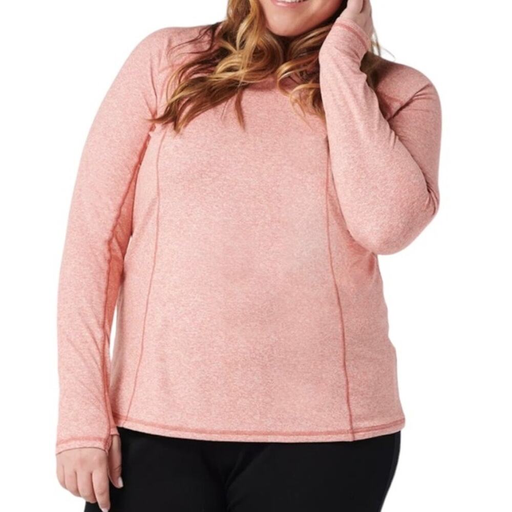 Zuda Z-Ultrasoft Long Sleeve Layering Top with Back Pocket Terracotta Sz XL NEW